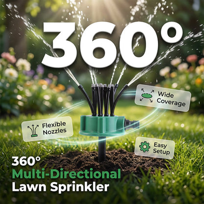 🔥1+1 ingyenes🌱Földbe szúrós öntözőfej💦360° többirányú kert öntözőfej – Szabályozható fúvókák, egyenletes locsolás gyepekhez!
