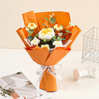 🔥1+1 ingyenes💐 Kézzel horgolt virágcsokor 🎁 Allergiabarát virágajándék – Soha nem hervad, mindig friss!