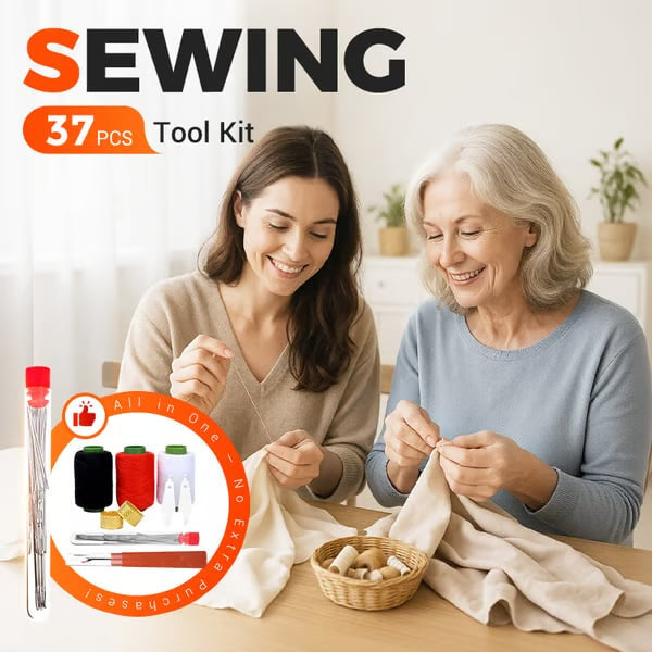 🧵✨ 37 darabos varrókészlet – Minden, amire egy gyors javításhoz szükséged lehet, kompakt csomagban! 🛠️💪