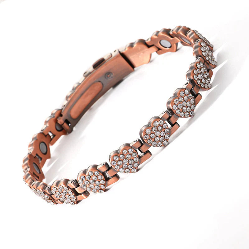 🎁1 vásárol 1 ingyen kap📿Gyönyörű karkötő 💎 Szív alakú réz karkötő – Elegancia és mágneses terápia egyben!