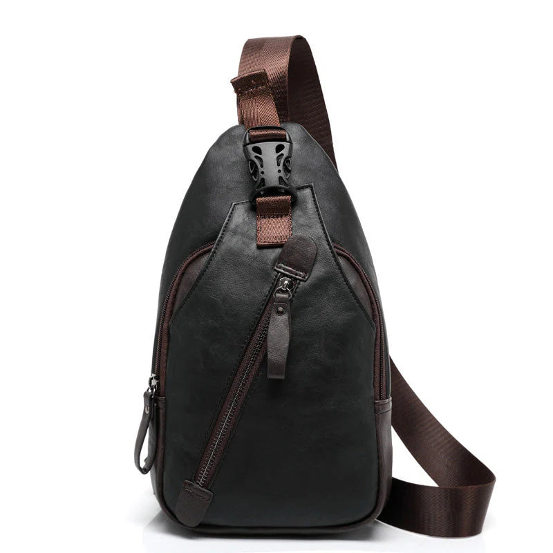 👝 Premium PU bőr mellkasi táska – Több rekesz, állítható vállpánt 🎒Mellkasként, válltáskaként vagy kézitáskaként