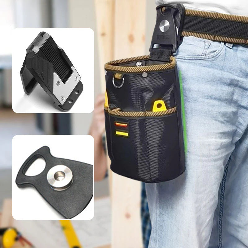🖐Rögzíthető szerszámtáska 🔧 Clip‑design + rugózott nyitás – gyors hozzáférés, szabad kezek!