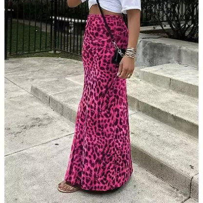 🎉50% árcsökkentés🔝 Legnépszerűbb termékek🌿 Könnyű poliészter hosszú szoknya🐆 Leopárd mintás magas derékú maxi szoknya – Vadász elegancia, karcsúsító sziluett!