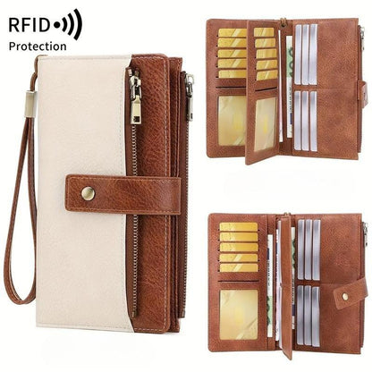 💼 Kétszínű PU bőr pénztárca🔒 RFID védett női pénztárca – Adatvédelem és elegancia egyben!