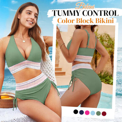 📿Ingyenes gyönyörű nyaklánc🔥Most kapható👙 Magas derekú, hasformáló, többszínű bikini szett💎Kiemeli az alakot, élvezd a tengerparti hangulatot!!