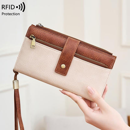 💼 Kétszínű PU bőr pénztárca🔒 RFID védett női pénztárca – Adatvédelem és elegancia egyben!
