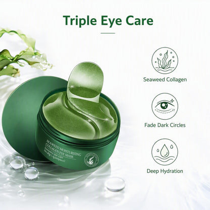 👁️✨ Hínár + kollagén szemkörnyék tapasz – 60 db, mély hidratálás, sötét karikák és finom ráncok ellen! 💎💚