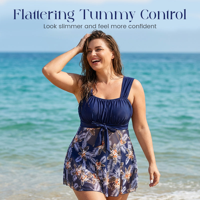 👙✨ Plus size alakformáló bikini szett – Hasat laposító, dekoltázst emelő, szoknyás kialakítás, L–4XL-ig! 🌊💃