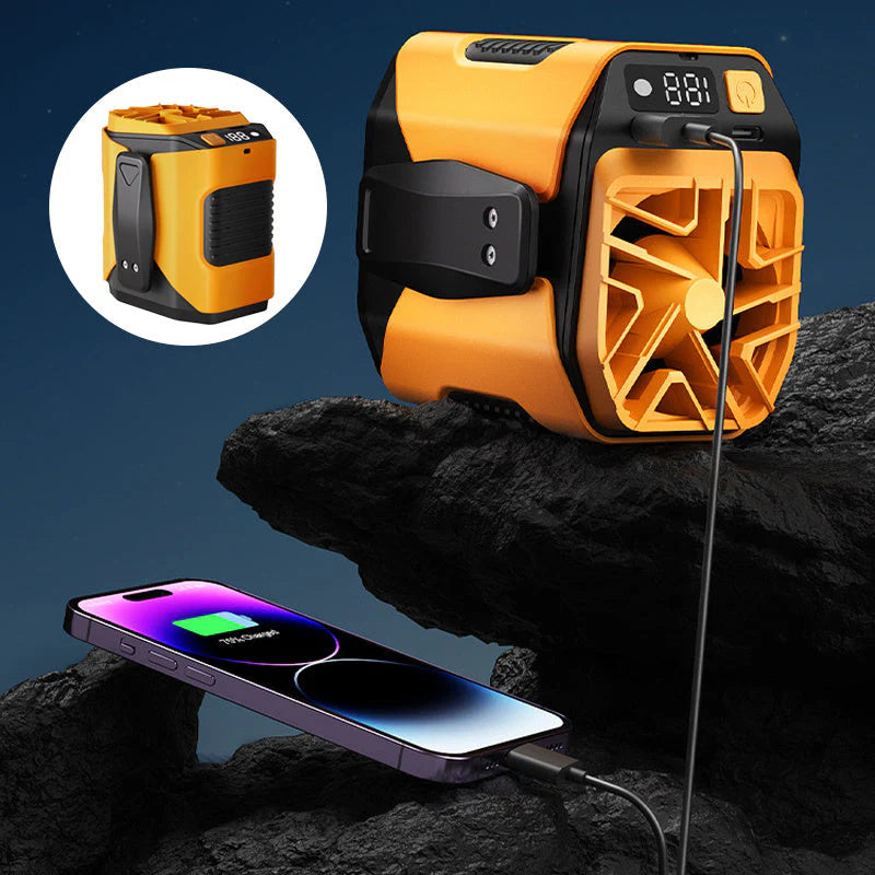 🎁Ingyenes ajándék🌬️ Széles szögű hűtő ventilátor💨 100 fokozatú nyakventilátor – 6000mAh akku + zseblámpa + töltő!🏖️
