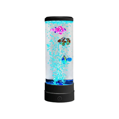 🐠 Buborékhalas hangulatlámpa🌈 7 színű LED lámpa – Távirányítós relaxációs dekorlámpa！