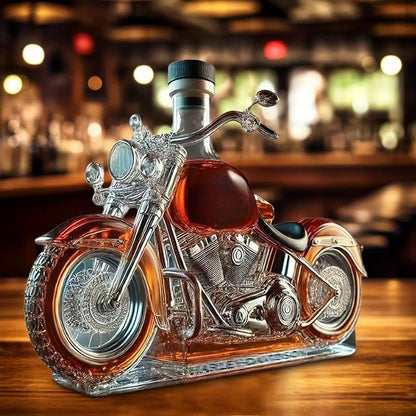 🏍️ Motorkerékpár alakú whisky dekanter – Egyedi dekor és ital tároló!