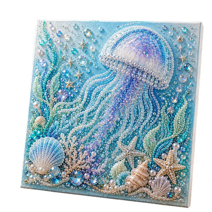 🐚✨ Tengeri élőlények DIY gyöngyfestő készlet – Ragyogó műgyöngyökkel, 8 mintában! 🎨💎