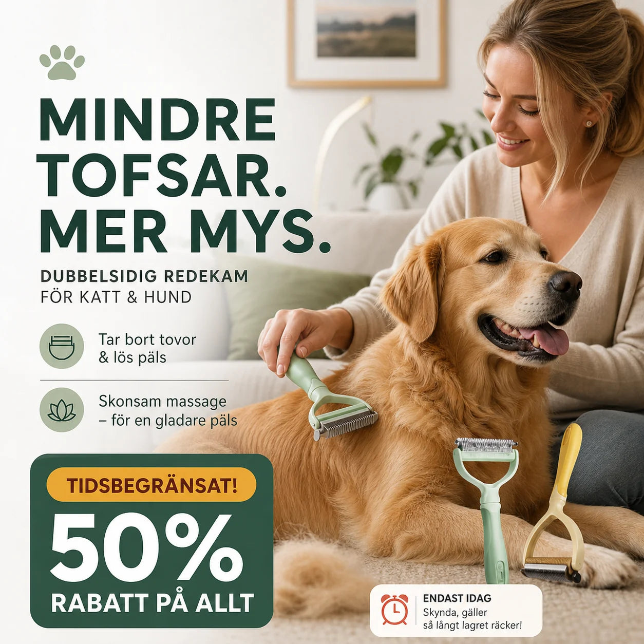 🐕✨Kétoldalas szőrkefe háziállatok számára – Eltávolítja a szőrcsomókat és a kihullott szőrszálakat | MOST 50 %-os kedvezménnyel! 🐱💚