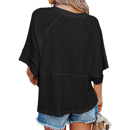 💥🎁Ingyenes ajándék👚 Harangujjú női póló✨ Puha lélegző póló– Laza szabás, mindennapi tökéletes stílus!