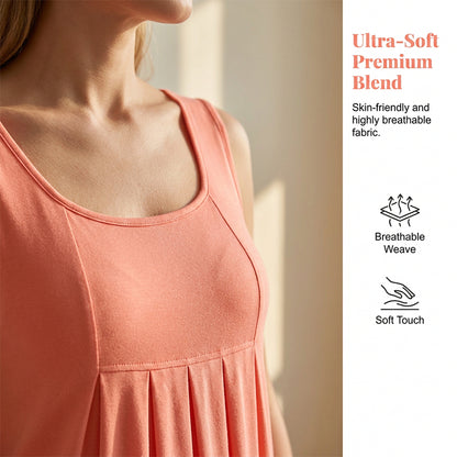 🎁⏰ Utolsó 50 darab! – 👗Elegáns, plisszírozott nyári ujjatlan ruha +📿ingyenes gyönyörű nyaklánc!
