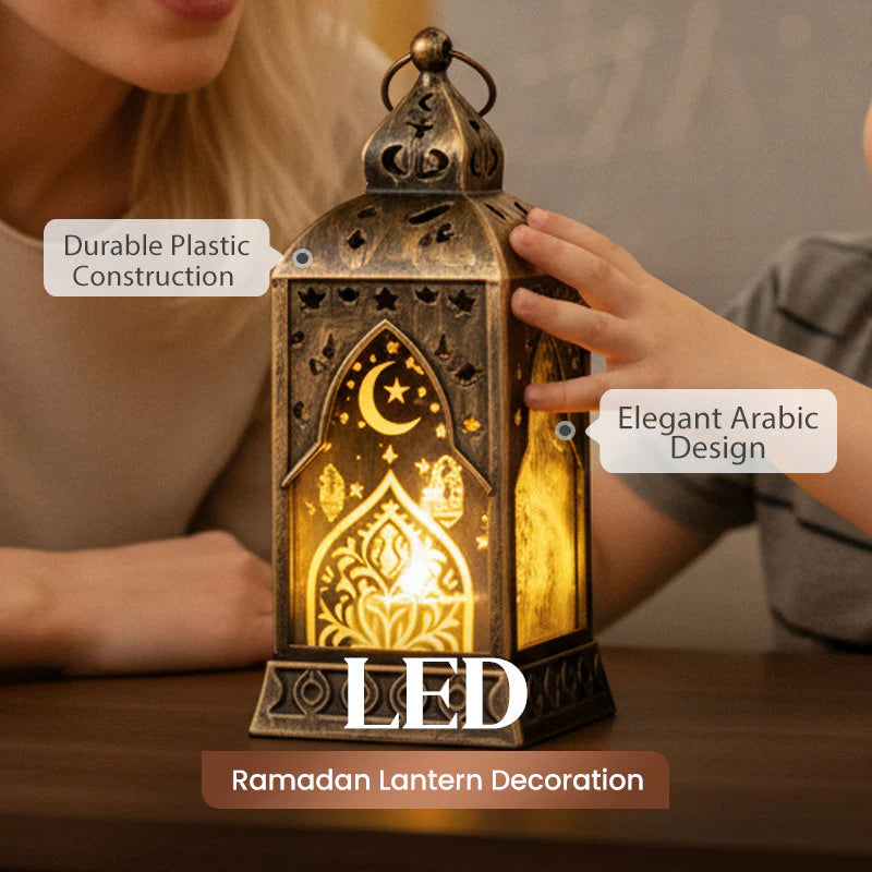 【🔥1 + 1 ingyenes】LED ramadáni lámpás dekorációk🕌 Arab stílusú LED dekorációs lámpa – Hold és csillag minták, meleg LED fény!