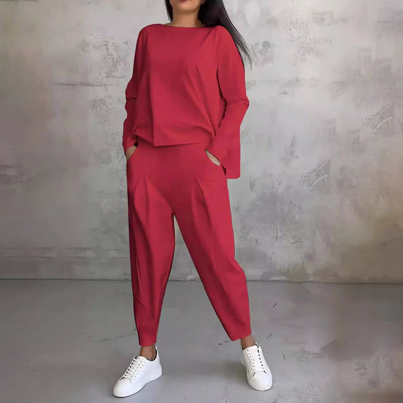 🎁Ingyenes ajándék-📿Gyönyörű nyaklánc💗 Puha, sokoldalú outfit – Otthon és útközben egyformán stílusos!