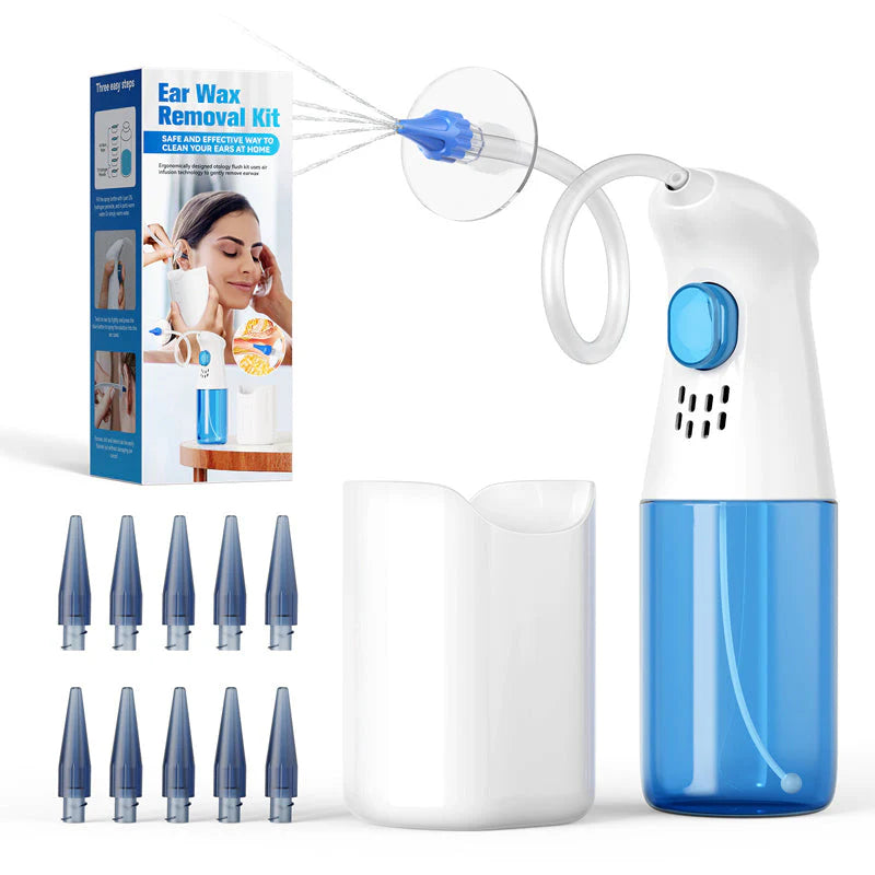 🎁Ingyenes ajándék 24 db fülpálcika😜40% árcsökkentés👂 Fülviasz eltávolító készlet💧 Vízes sugárzásos fültisztító – Irritáció és sérülés nélkül, minden korosztálynak!
