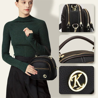 🎉45% árcsökkentés✨Keresztpántos elegáns kézitáska👜Boho stílusú többfunkciós bőr táska – Állítható széles vállpánt, többrekeszes rendezett tárolás!