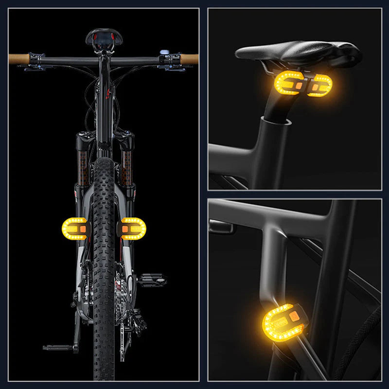 😜40% árcsökkentés💡 LED hátsó lámpa távirányítóval🚴 Vezeték nélküli irányjelző lámpa – Biztonságos kerékpározás mindenkor!