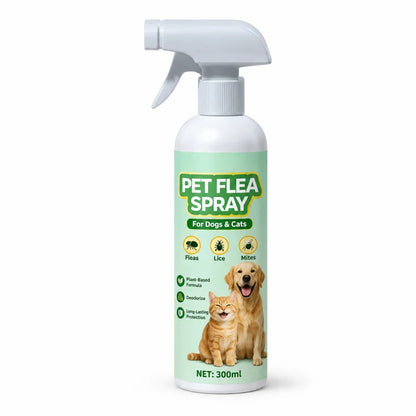 🐕🌿 3 az 1-ben bolha- és atkairtó spray – Növényi összetétel, hosszú távú védelem, 300 ml! 🐱✨