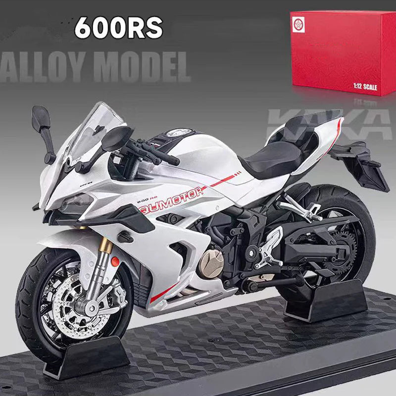 🔥Második termék féláron🏍️1:12 Skálás Motorkerékpár Modell – Interaktív Fény + Hang!