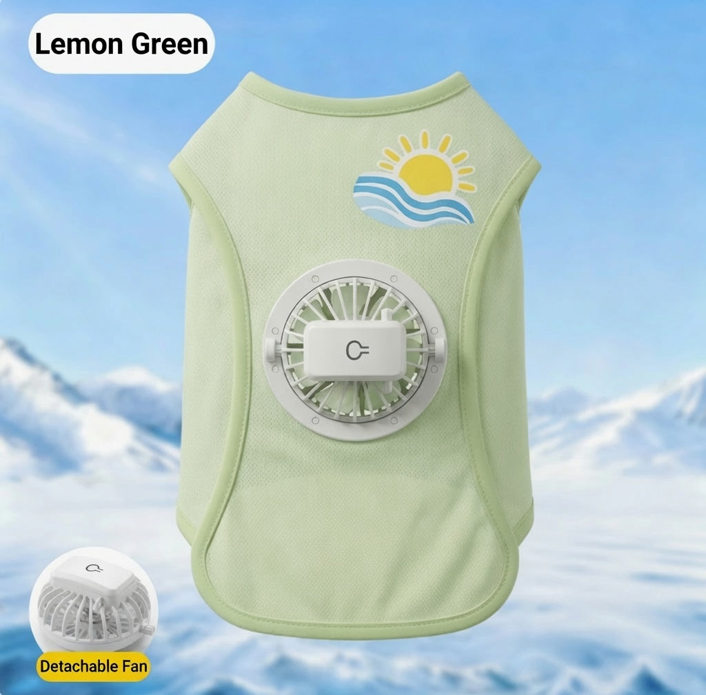 🎁1+1 INGYEN (2 db)🐕💨 Hűtőmellény kutyáknak – Beépített ventilátorral, 3 sebességfokozattal, Ice Silk anyagból! 🌿❄️