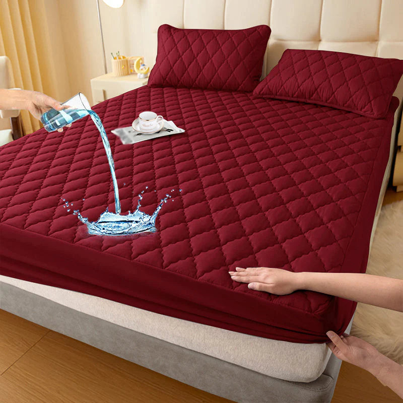 💧 Vízzáró matracvédő készlet🛏️ Párnázott puha matracvédő + párnahuzat – Kényelem és tartósság egyben!