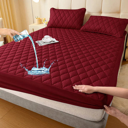 💧 Vízzáró matracvédő készlet🛏️ Párnázott puha matracvédő + párnahuzat – Kényelem és tartósság egyben!