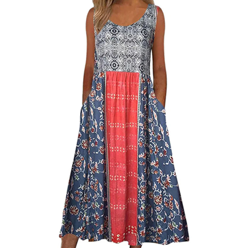 😊50% kedvezmény📿Ingyenes gyönyörű nyaklánc🌸 Virágmintás hosszú ujjatlan ruha – Lélegző, puhaság és nyári elegancka!