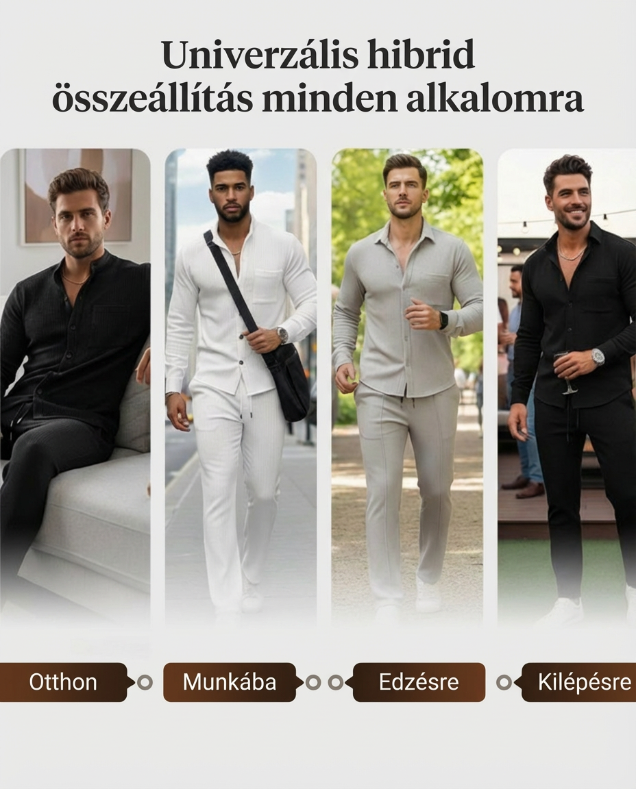 💥45% árcsökkentés🎁Ingyenes ajándék-📿Gyönyörű karkötő👔 Férfi waffle-textúrás két részes szett – stílus és kényelem egyben!